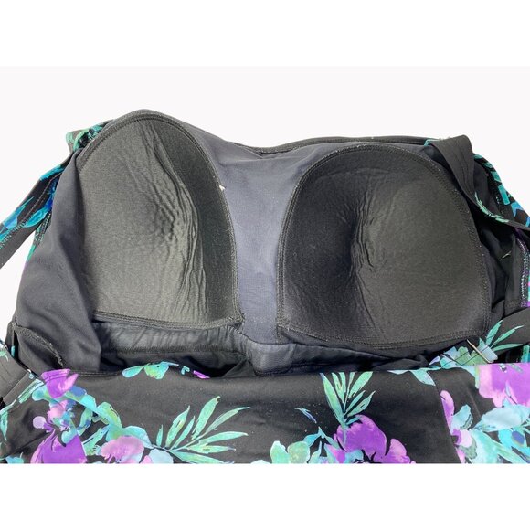 Swimsuits For All sz 34 Plus Floral Fit & Flare Swim Dress Built In Wireless Bra - Picture 3 of 8